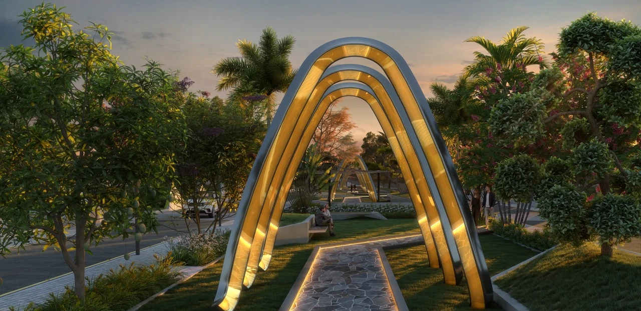 The arch walk at dusk, artist’s impression