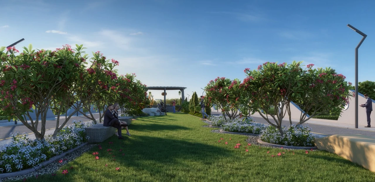 Gardens in bloom, artist’s impression